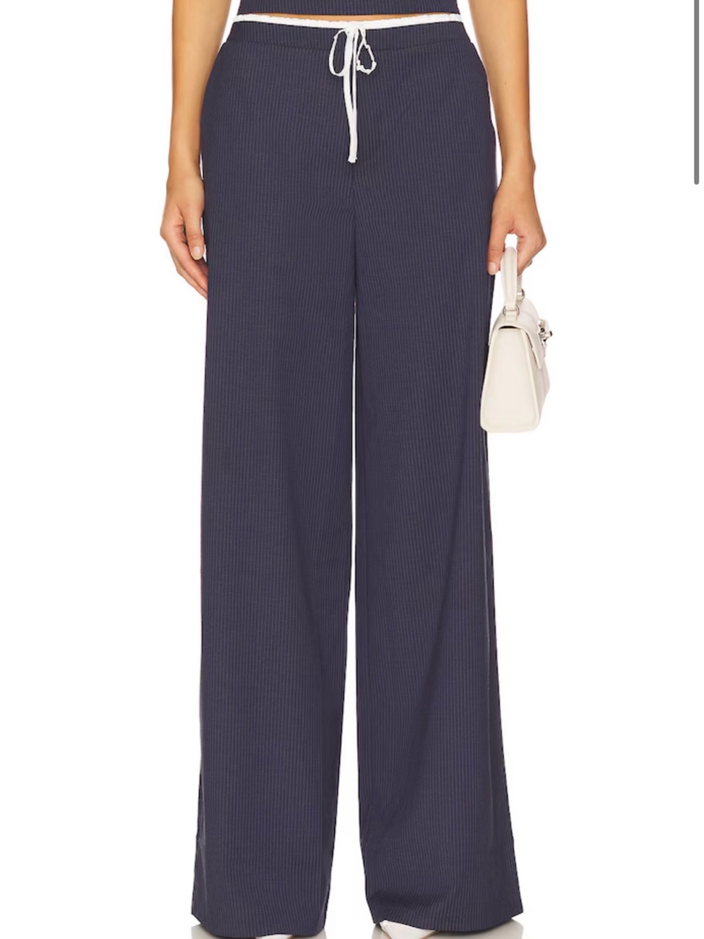 Revolve | Lovers and Friends Ashley Pant in Navy & Grey Pinstripe